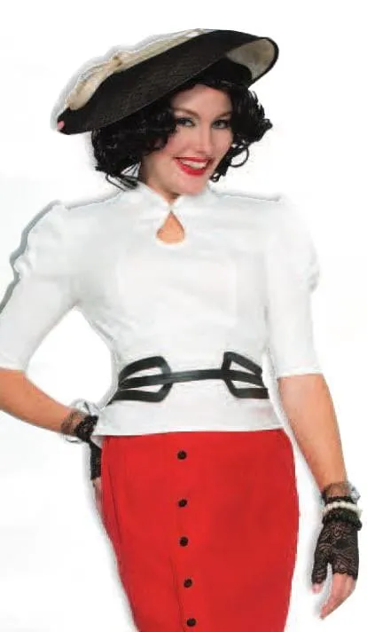 1940's Bombshell White Blouse