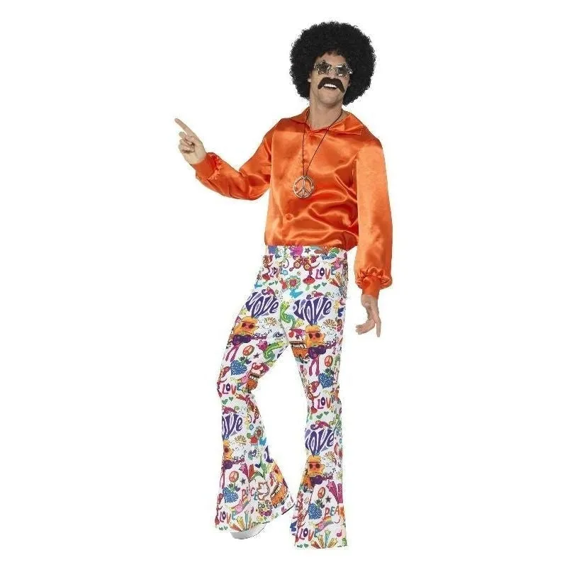 60s Groovy Flared Trousers Mens Adult Multicoloured Costume