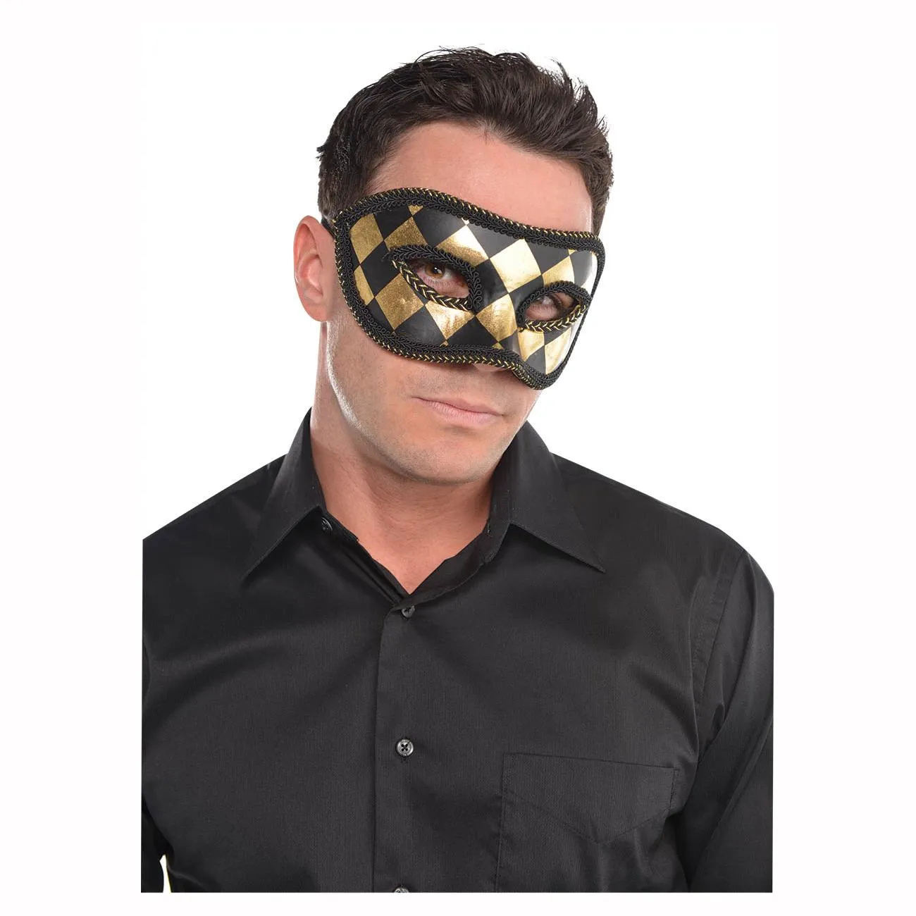 Adult Black/Gold Harlequin Mask