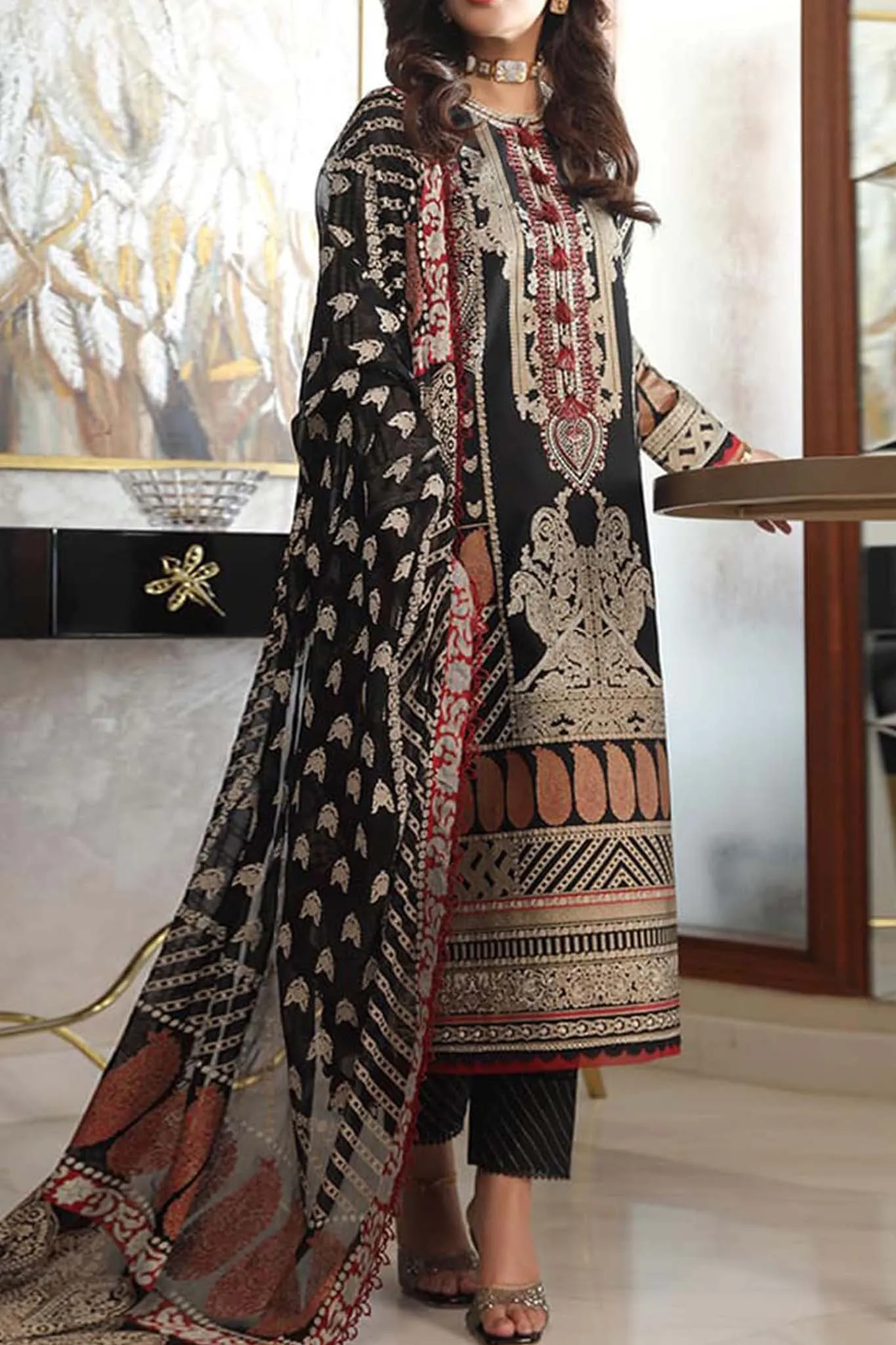 Aira by Asim Jofa Unstitched 3 Piece Eid Collection'2023-AJAI-03