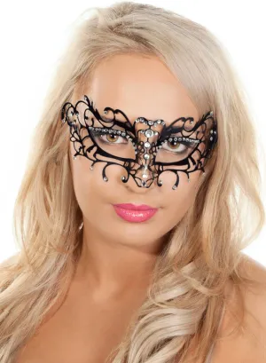 Antique Deluxe Black Metal Masquerade Mask