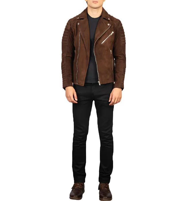 Armand Mocha Suede Biker Jacket