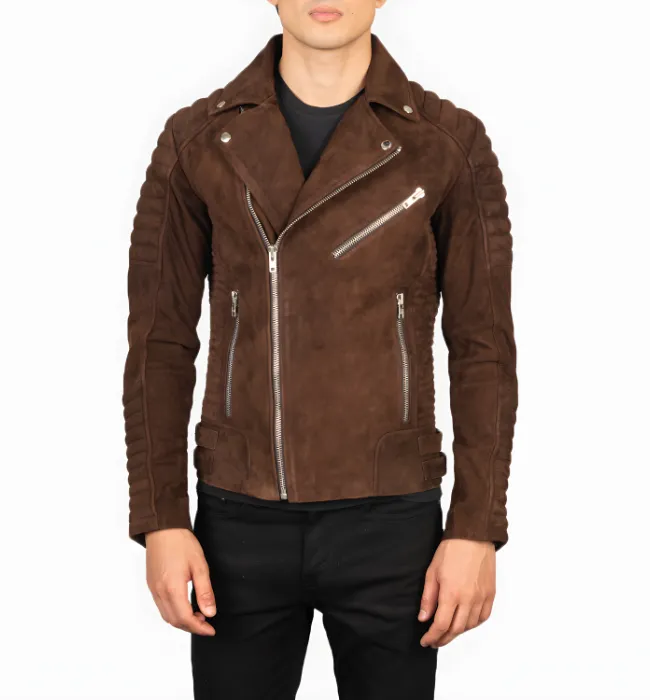 Armand Mocha Suede Biker Jacket