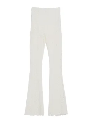 Bershka flared trousers, white