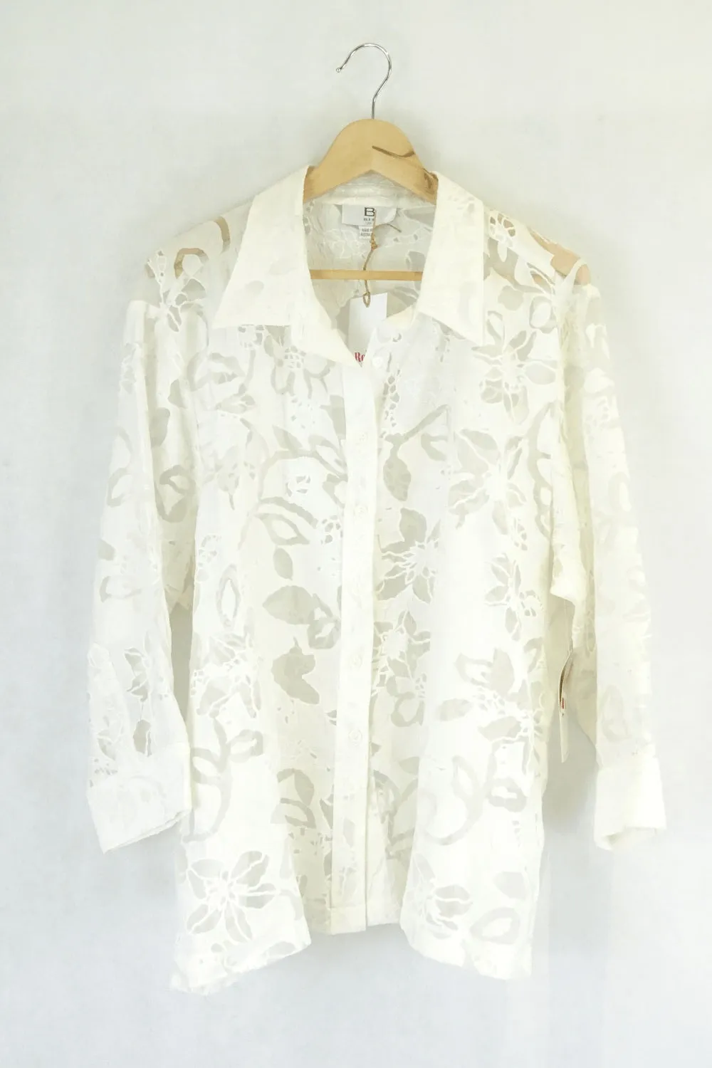 Bib White Lace Button Down Blouse 22