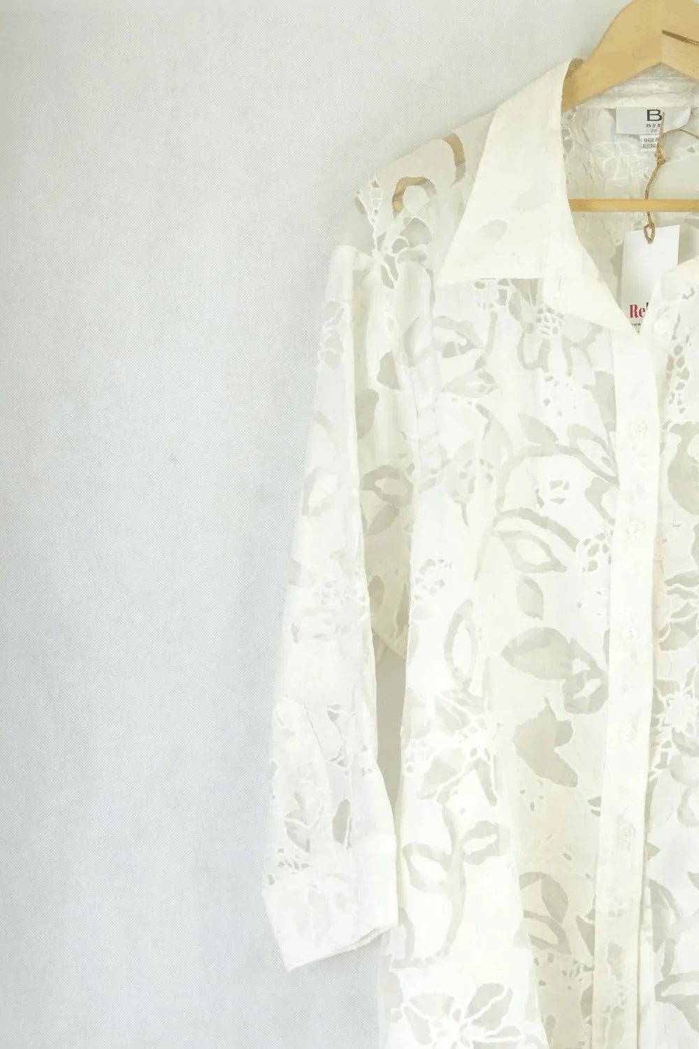 Bib White Lace Button Down Blouse 22