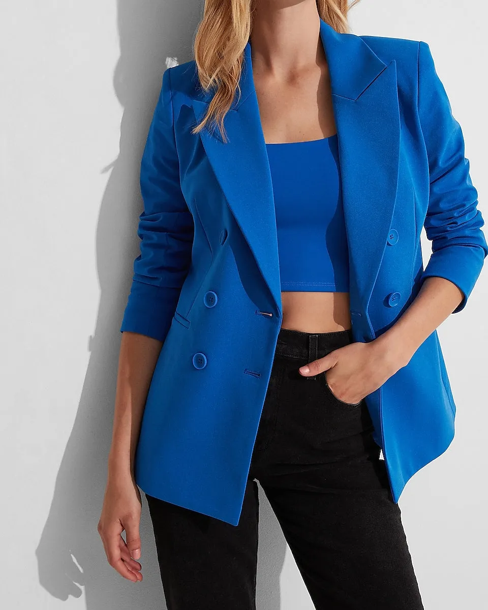 Conscious Edit Double Breasted Blazer in Neon Cobalt