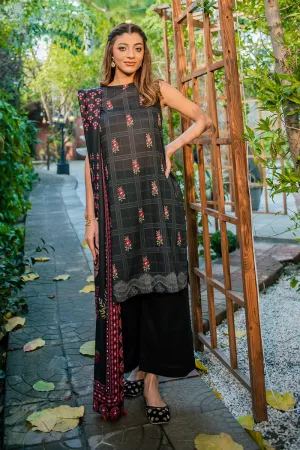 Cross Stitch Unstitched 3 Piece Printed Lawn Collection'2022-01-Charcoal Impression