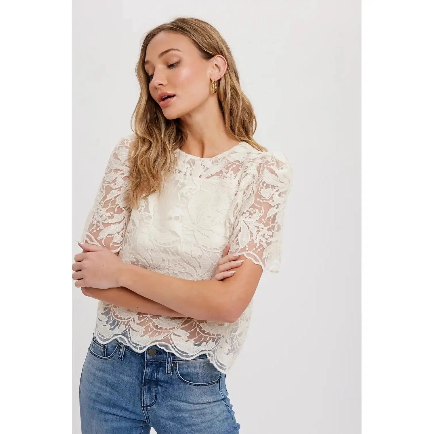 EMBROIDERY LACE BLOUSE