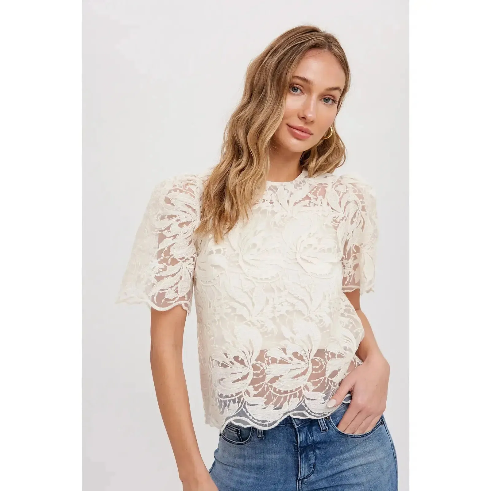 EMBROIDERY LACE BLOUSE