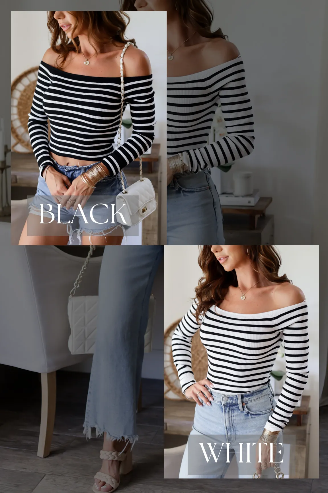 Emily OTS Knit Top- 2 Colors