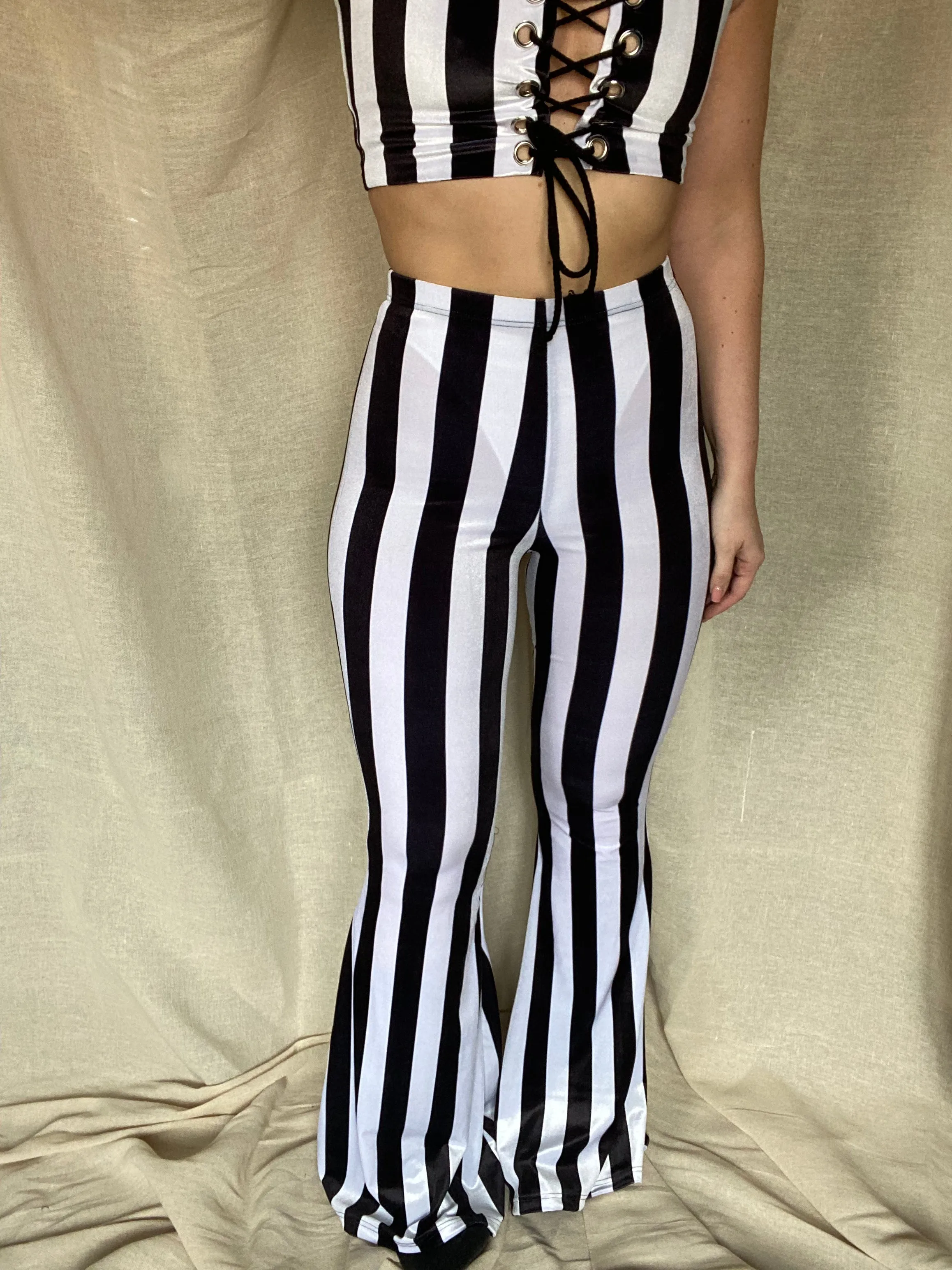 Flared Trousers - Stripe