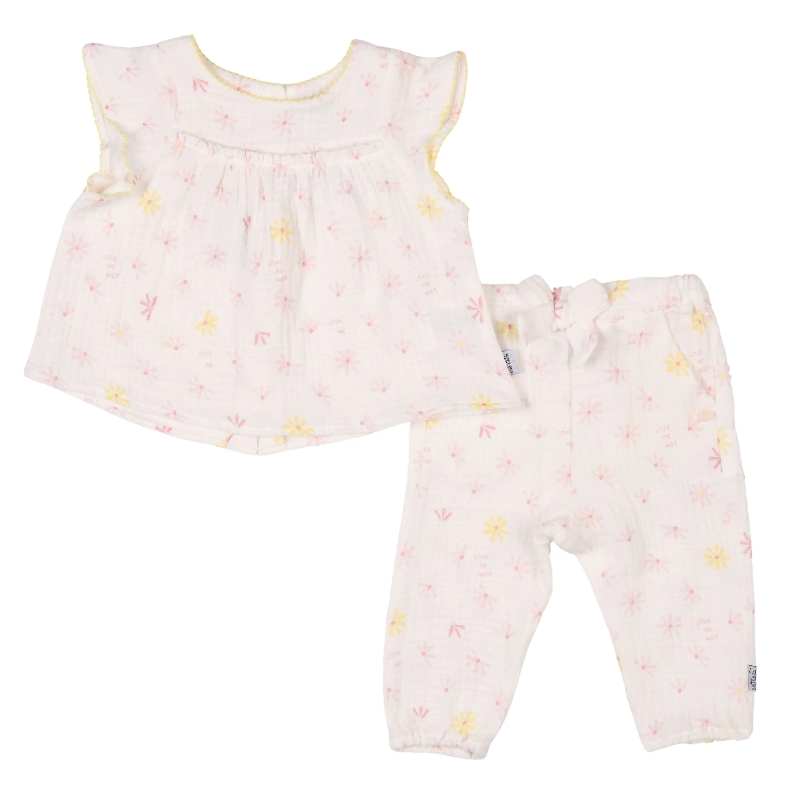 Girls Floral Muslin Top & Trousers Set (2)