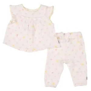 Girls Floral Muslin Top & Trousers Set (2)