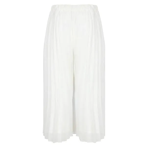 GIRLS LONG PLEATED TROUSER - WHITE