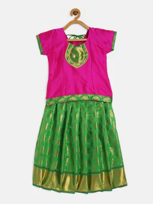 Girl's Pink Color Pavadai Set - BABY LAKSHMI