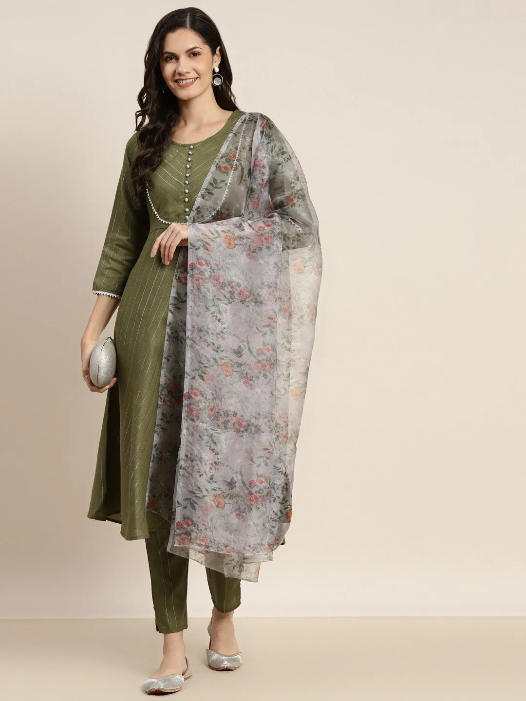 Gotta Patti Kurta with Trousers & With Dupatta