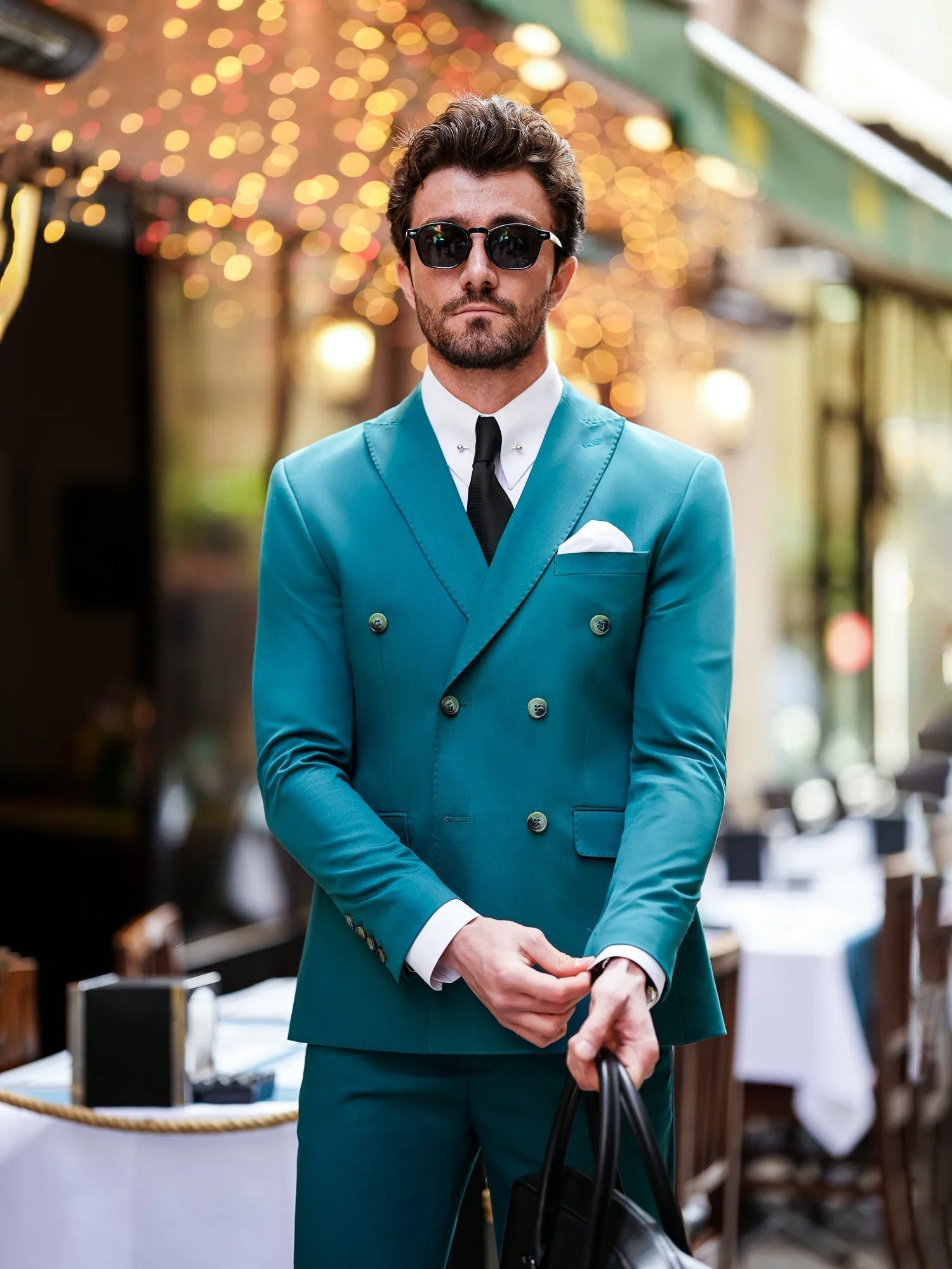 Green Double Breasted Suit 2-Piece