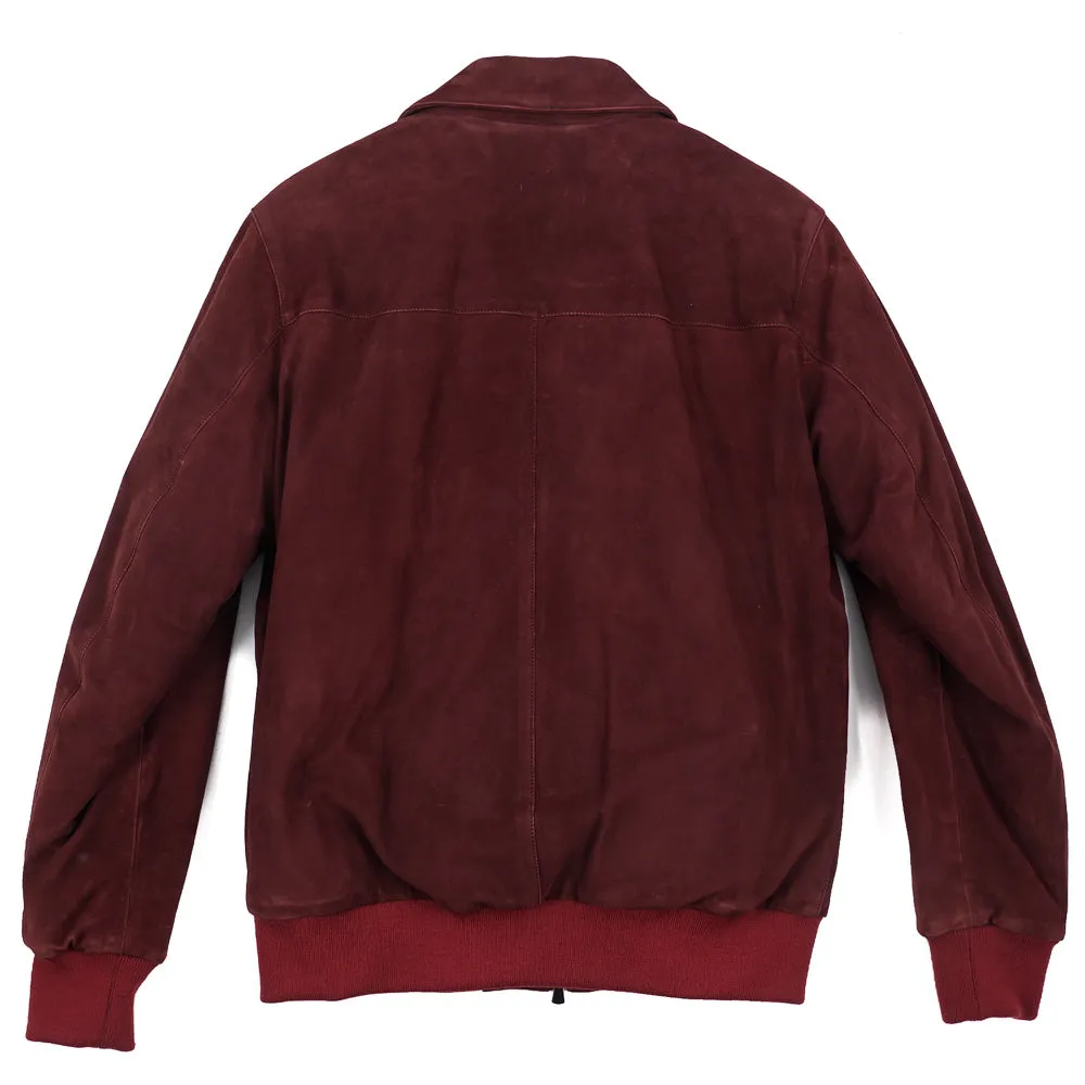 Isaia Down-Filled Suede Bomber Jacket