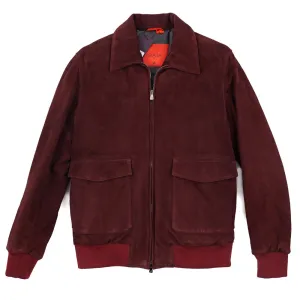 Isaia Down-Filled Suede Bomber Jacket