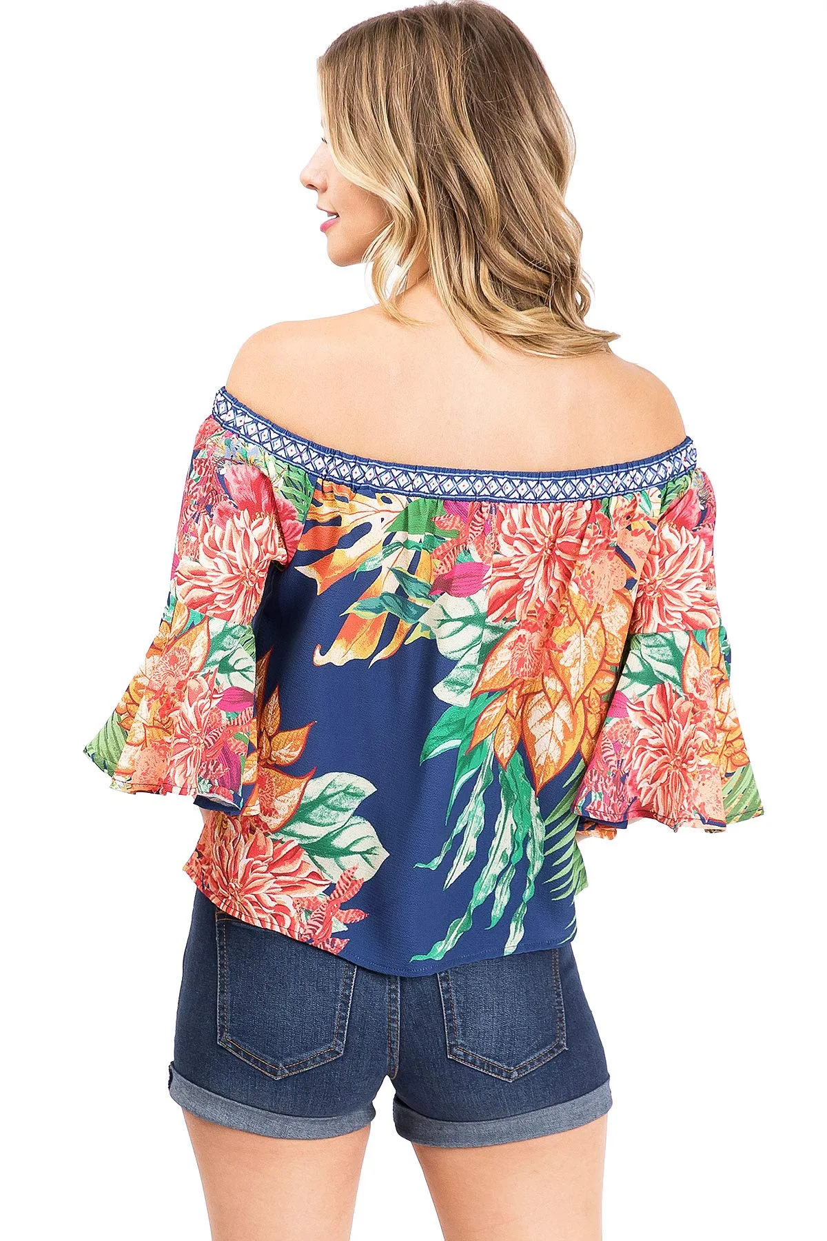 Island Bloom Off Shoulder Blouse