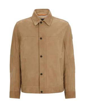 Jomister Regular-fit jacket in nappalan-back suede