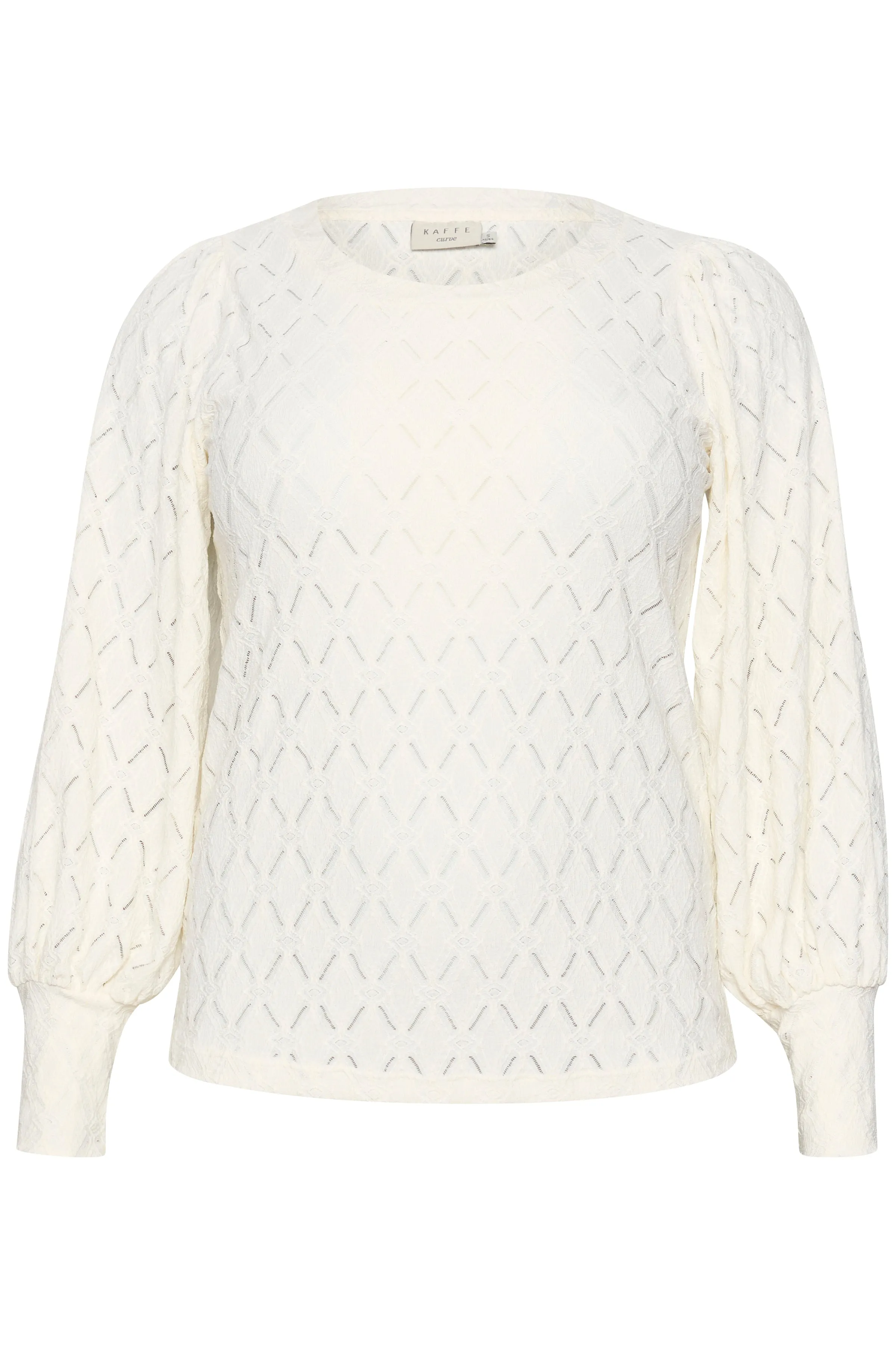 Kaffe Curve Tina Lace Blouse in White