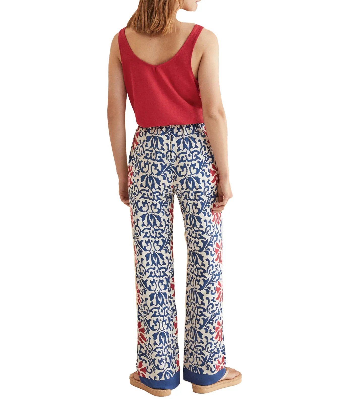 Long Printed Trousers Blue