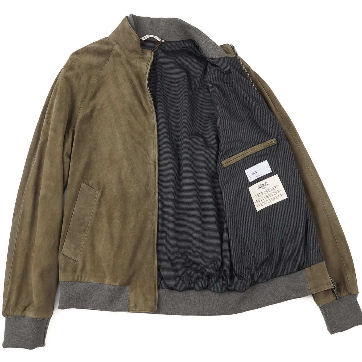 Maurizio Baldassari Lamb Suede Bomber Jacket