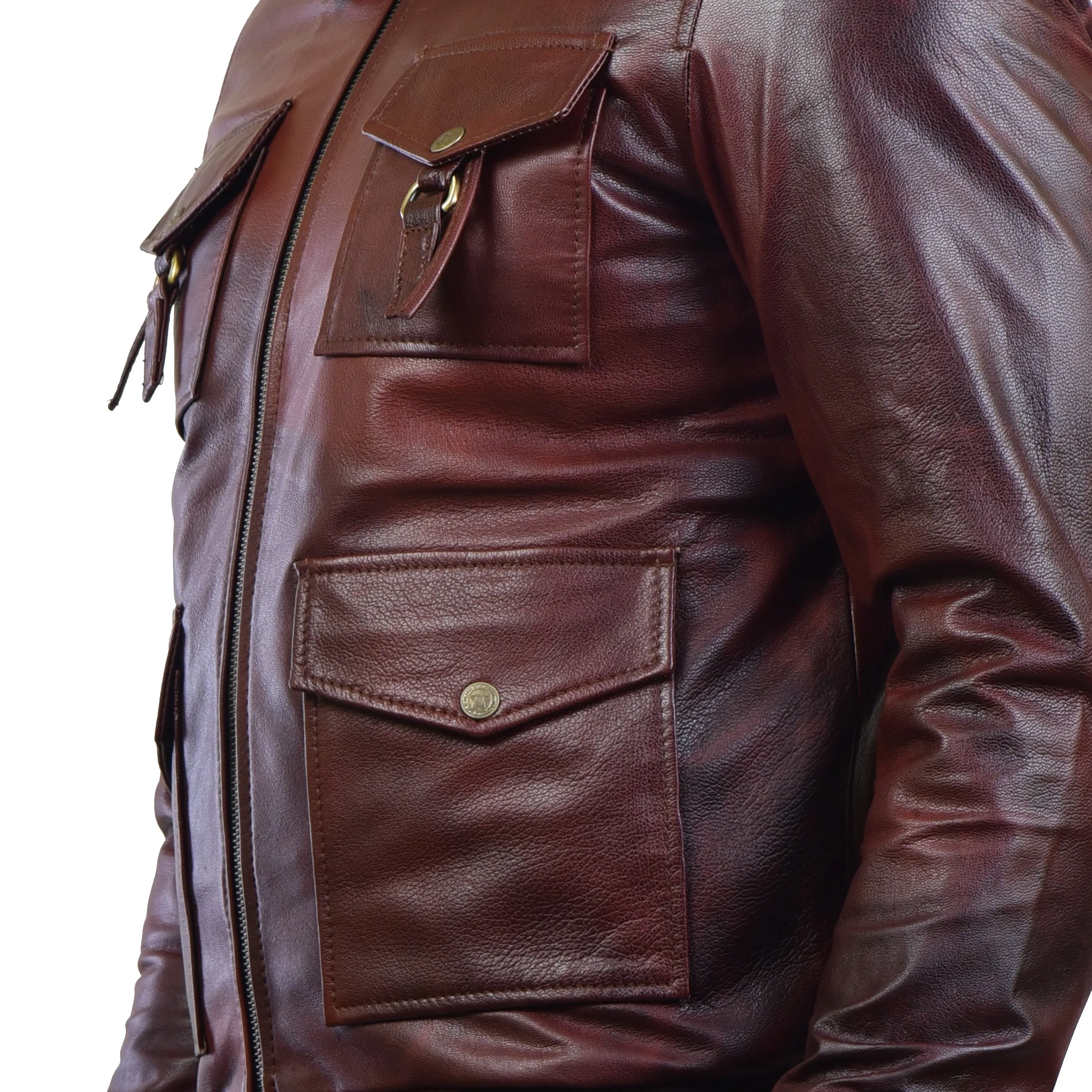 MENS LEATHER JACKET 410140(2 TONE)