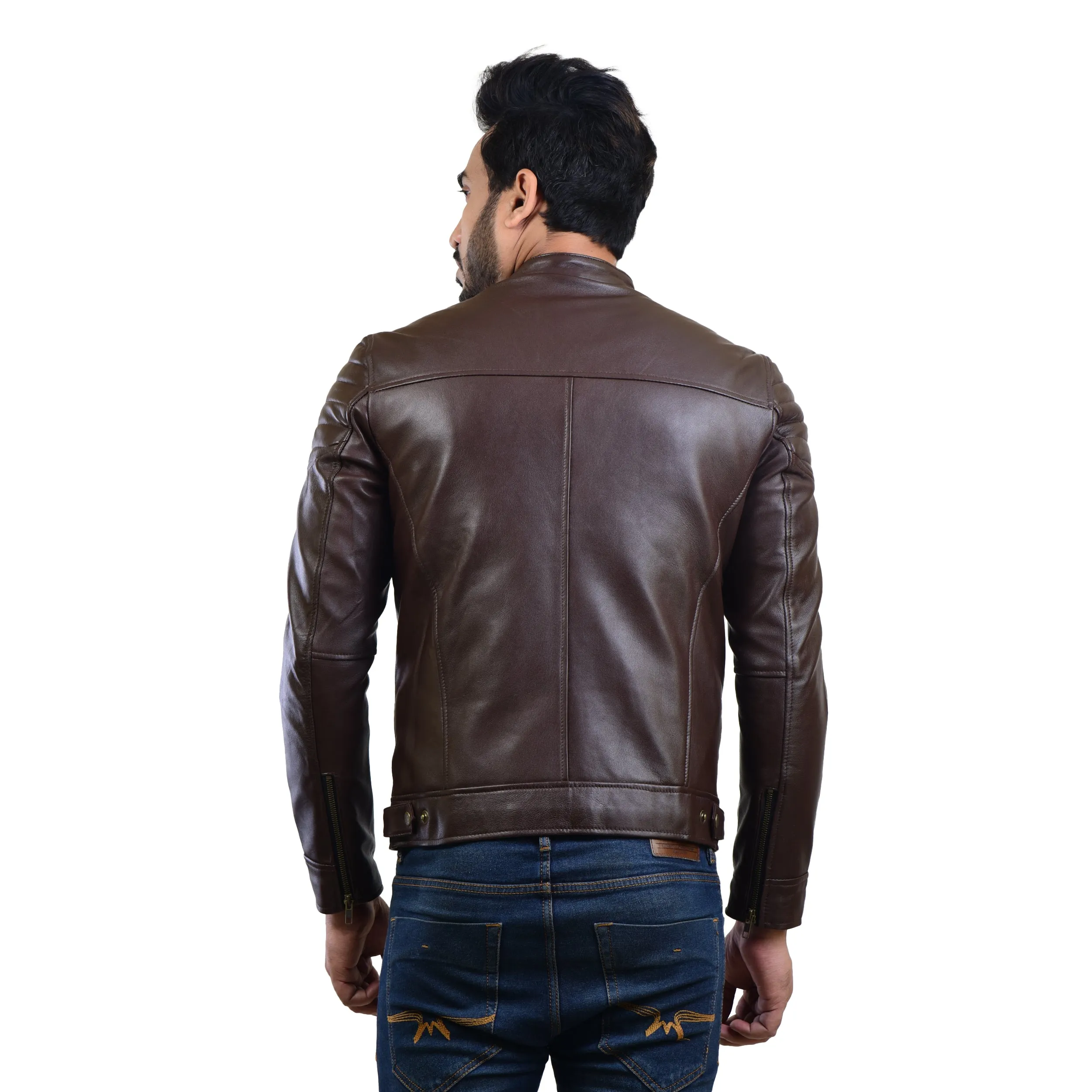 MENS LEATHER JACKET 410146(BLACK)