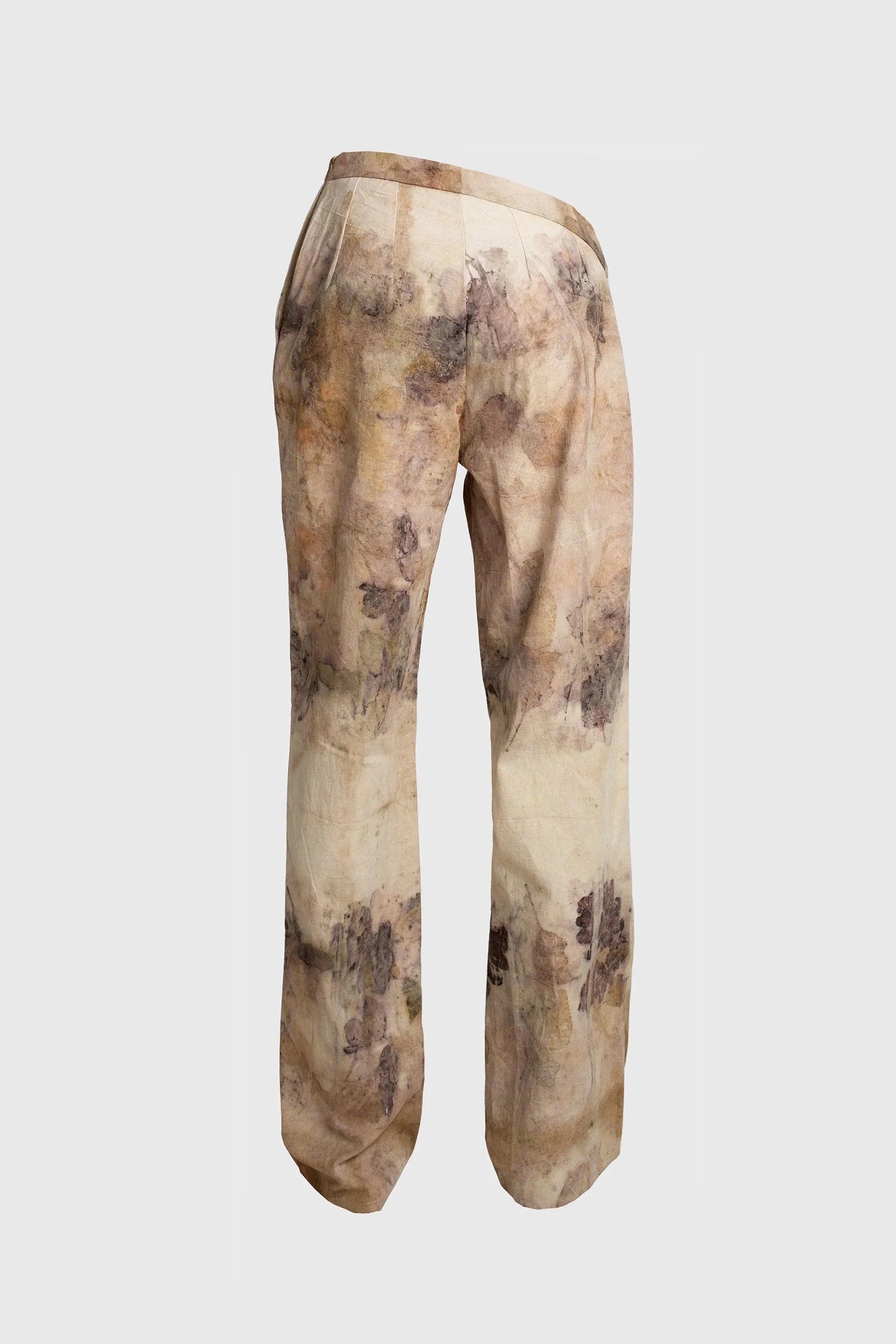 Natural Print 'V' Cut Trousers