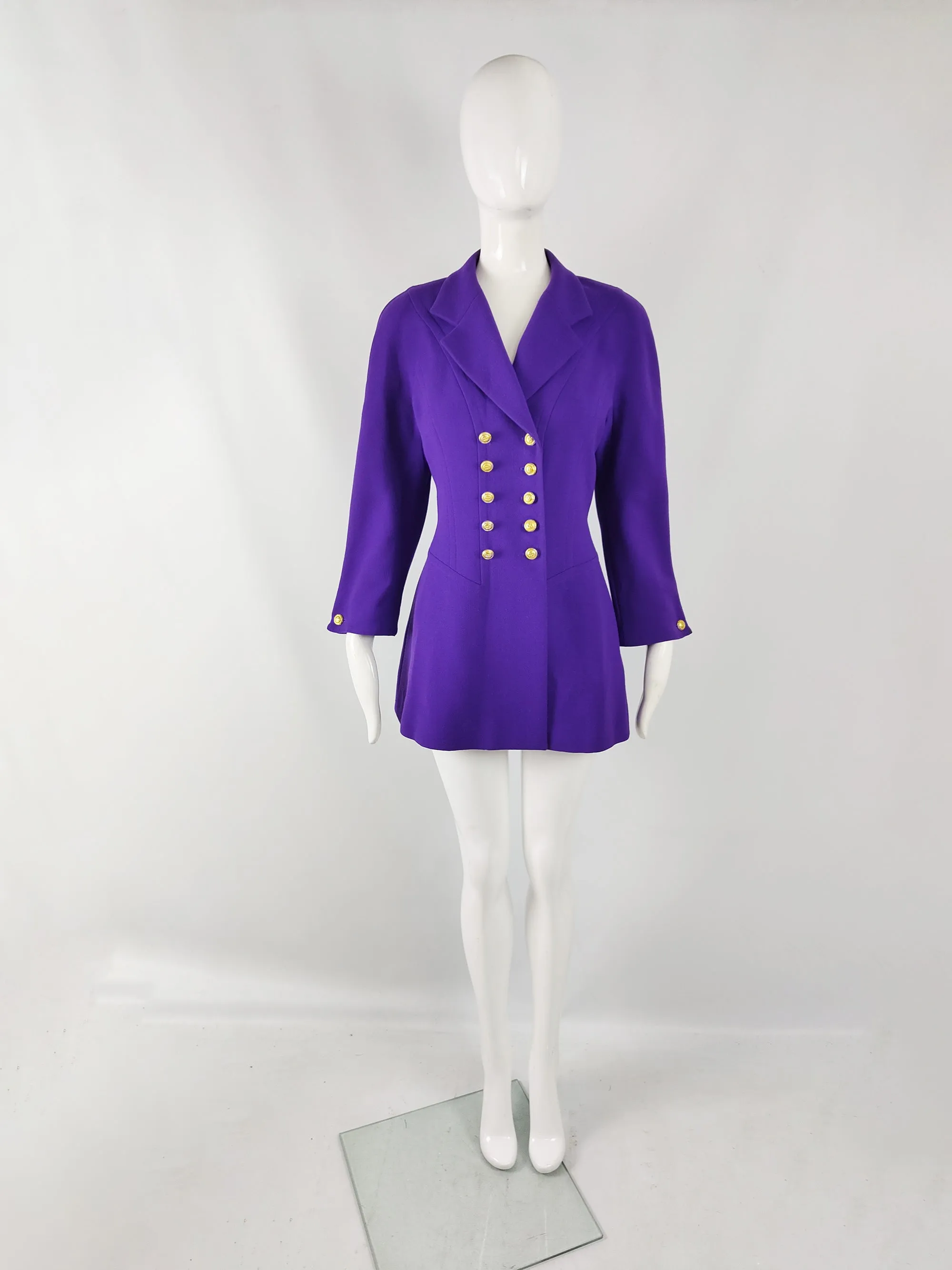 Nina Ricci Vintage Wool Crepe Double Breasted Coat, 1980s