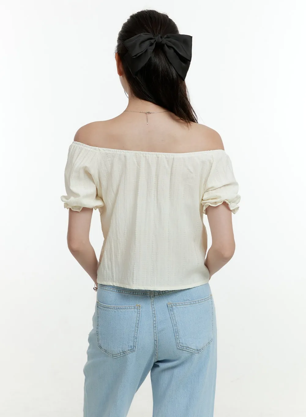 Off Shoulder Crop Blouse OL430