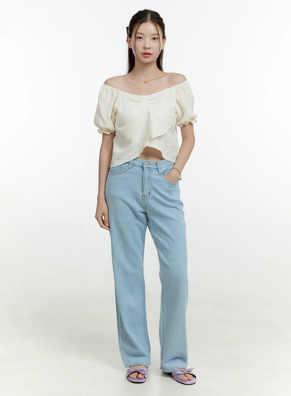 Off Shoulder Crop Blouse OL430