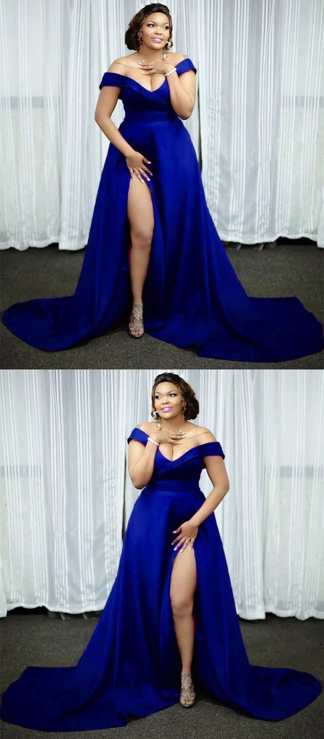 Off The Shoulder Prom Dresses Plus Size Evening Gown