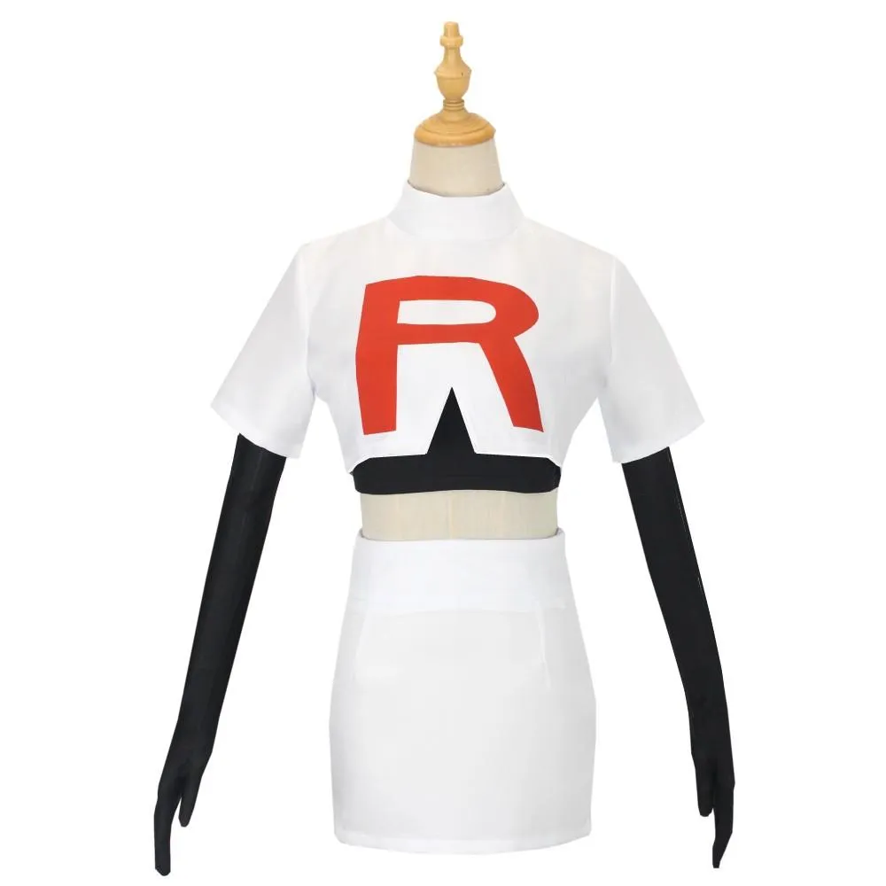 Pokemon Jessie Cosplay Costume Authentic Team Rocket Outfit Set