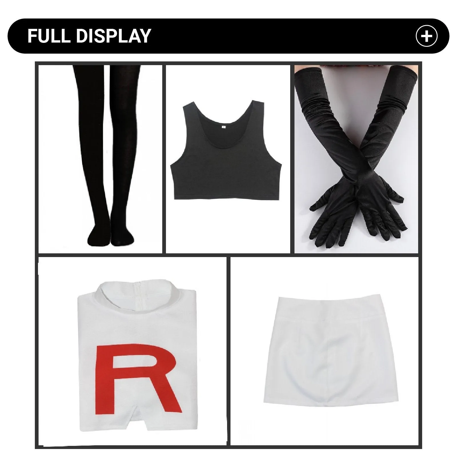 Pokemon Jessie Cosplay Costume Authentic Team Rocket Outfit Set