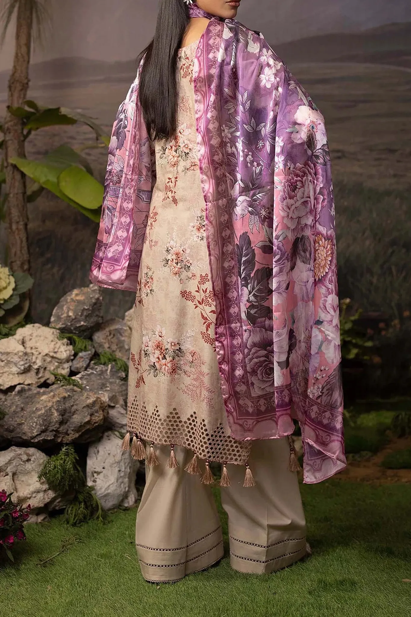 Printskari By Adan's Libas 3 Piece Unstitched Emb Lawn Collection'2024-AL-09