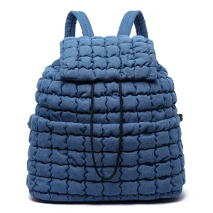 Quilted Puffer Back Pack - Denim