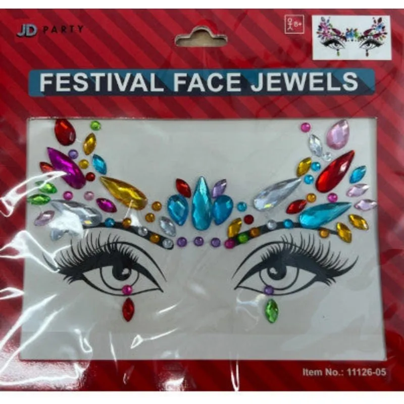 Rainbow Wing Diamante Face Jewels