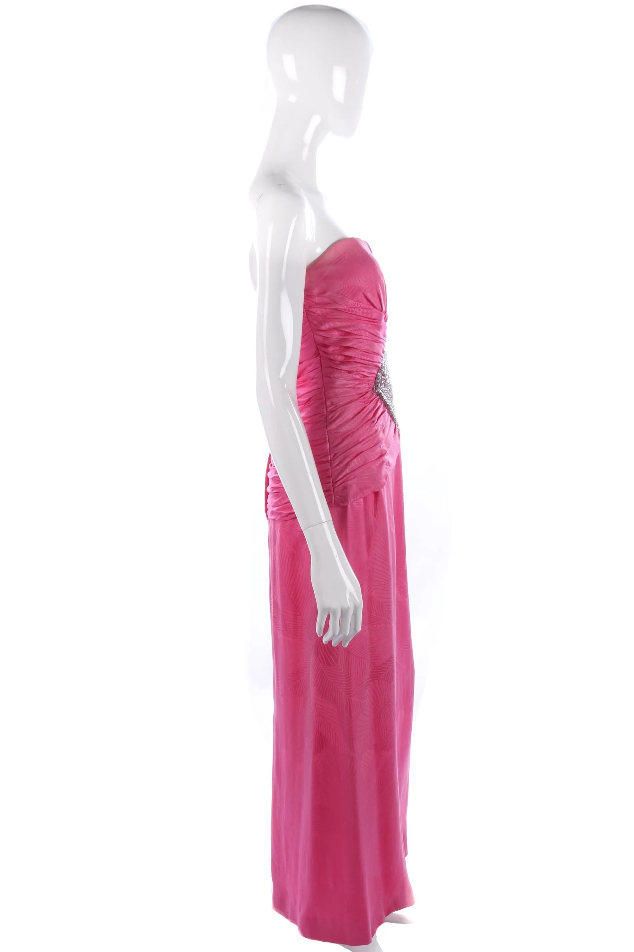 Robina stunning evening gown pink with beading size S