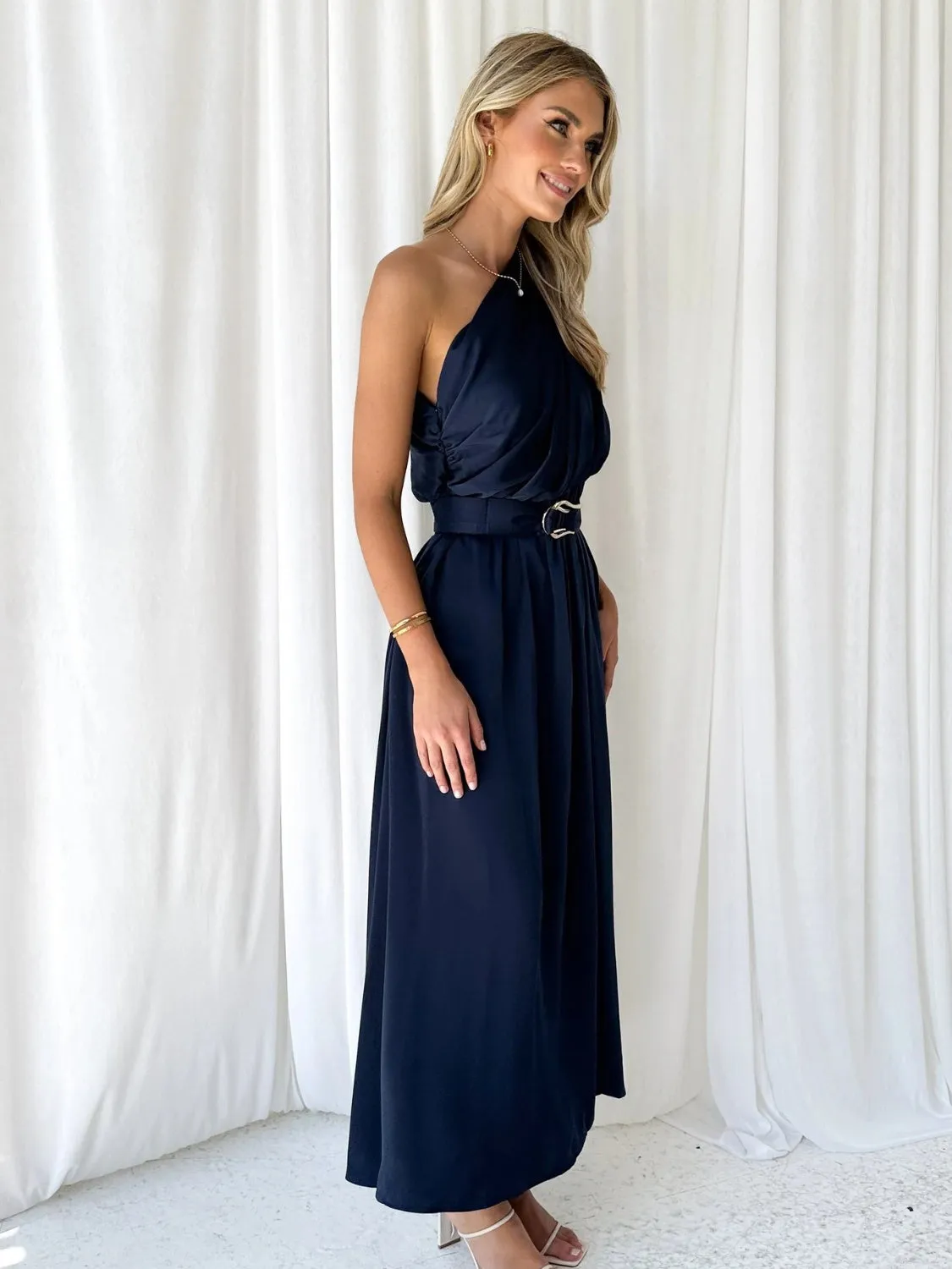 Ruched One Shoulder Resort Maxi Dress