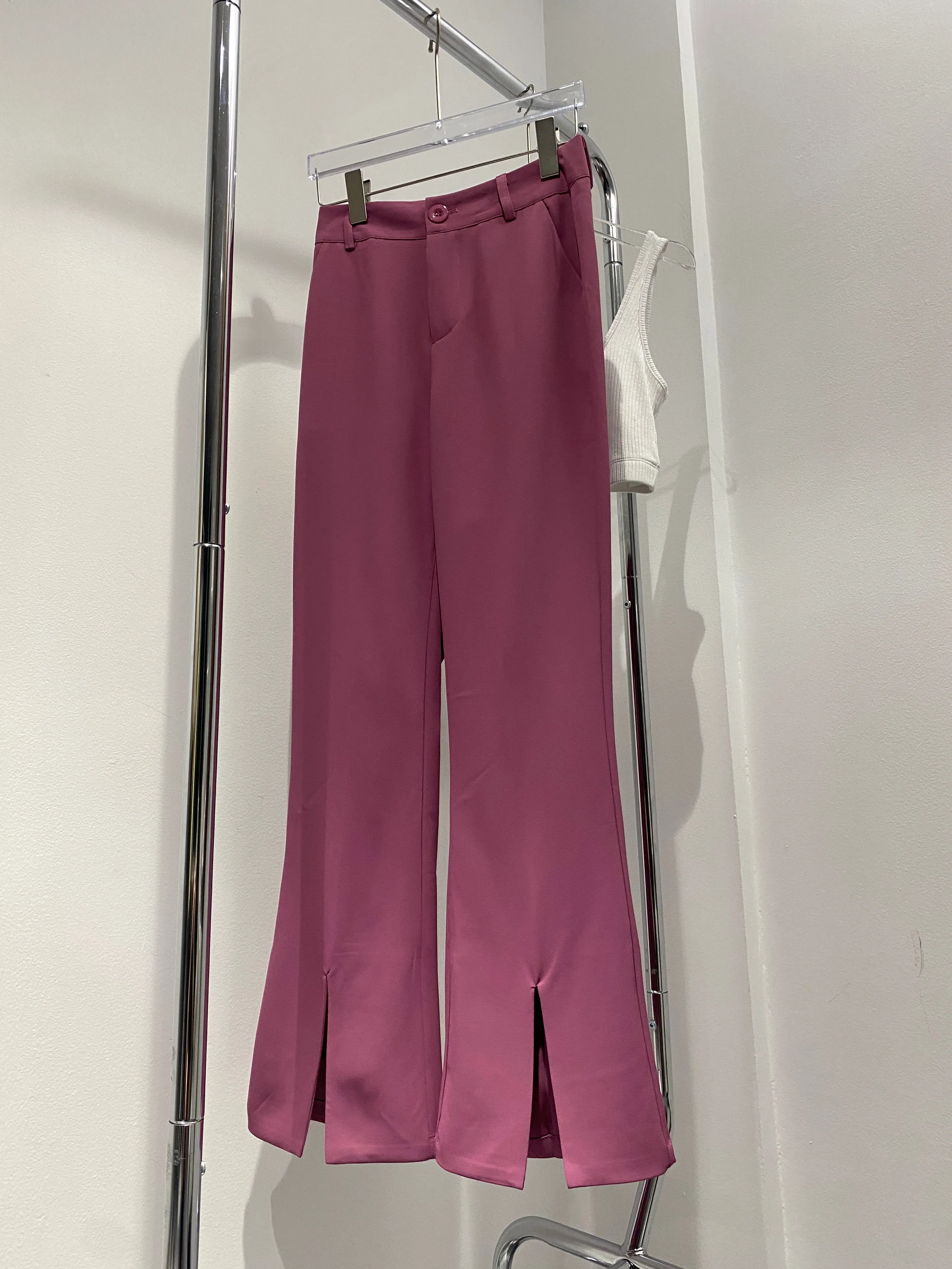 Split Hem Flared Trousers - Sorbet