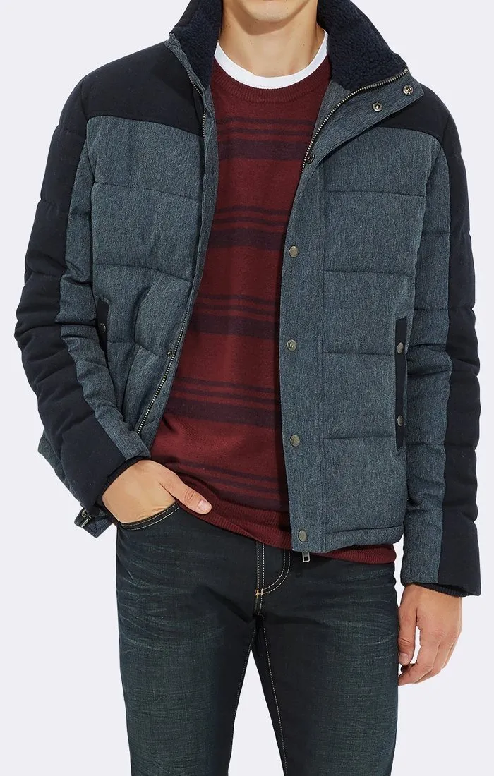 STAND UP COLLAR QUILTED JACKET