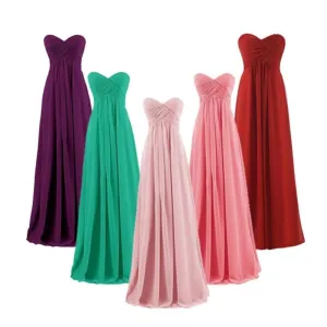 Strapless Plus Size Long Bridesmaids Dresses Wedding Party Prom Gown