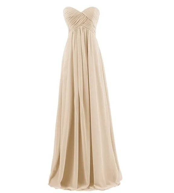 Strapless Plus Size Long Bridesmaids Dresses Wedding Party Prom Gown