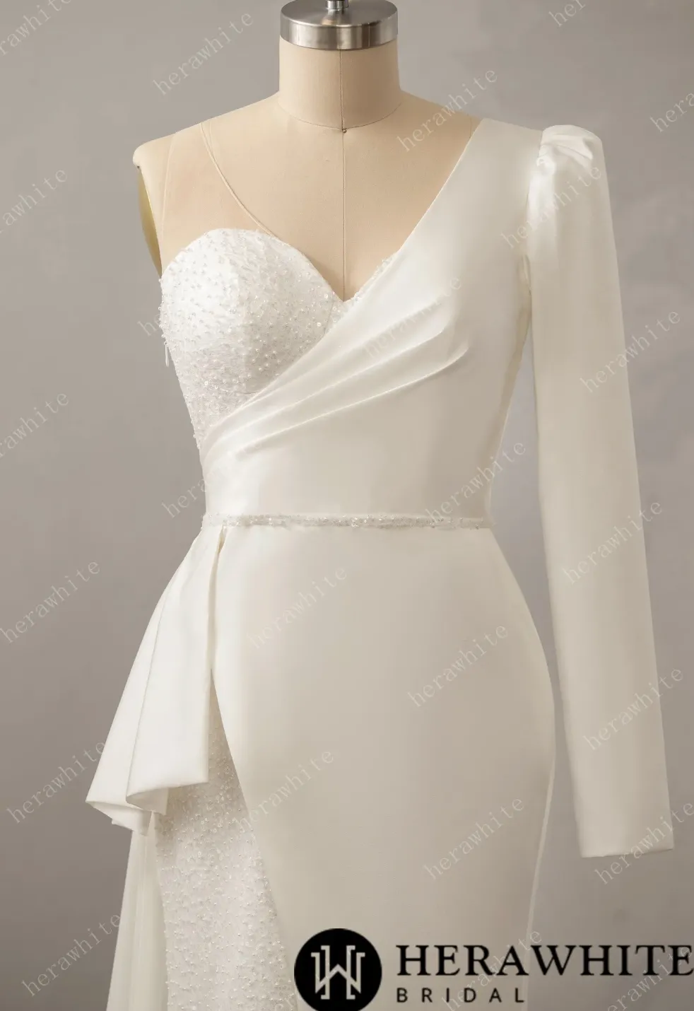 Sweetheart Neckline Wedding Dress with One Shoulder