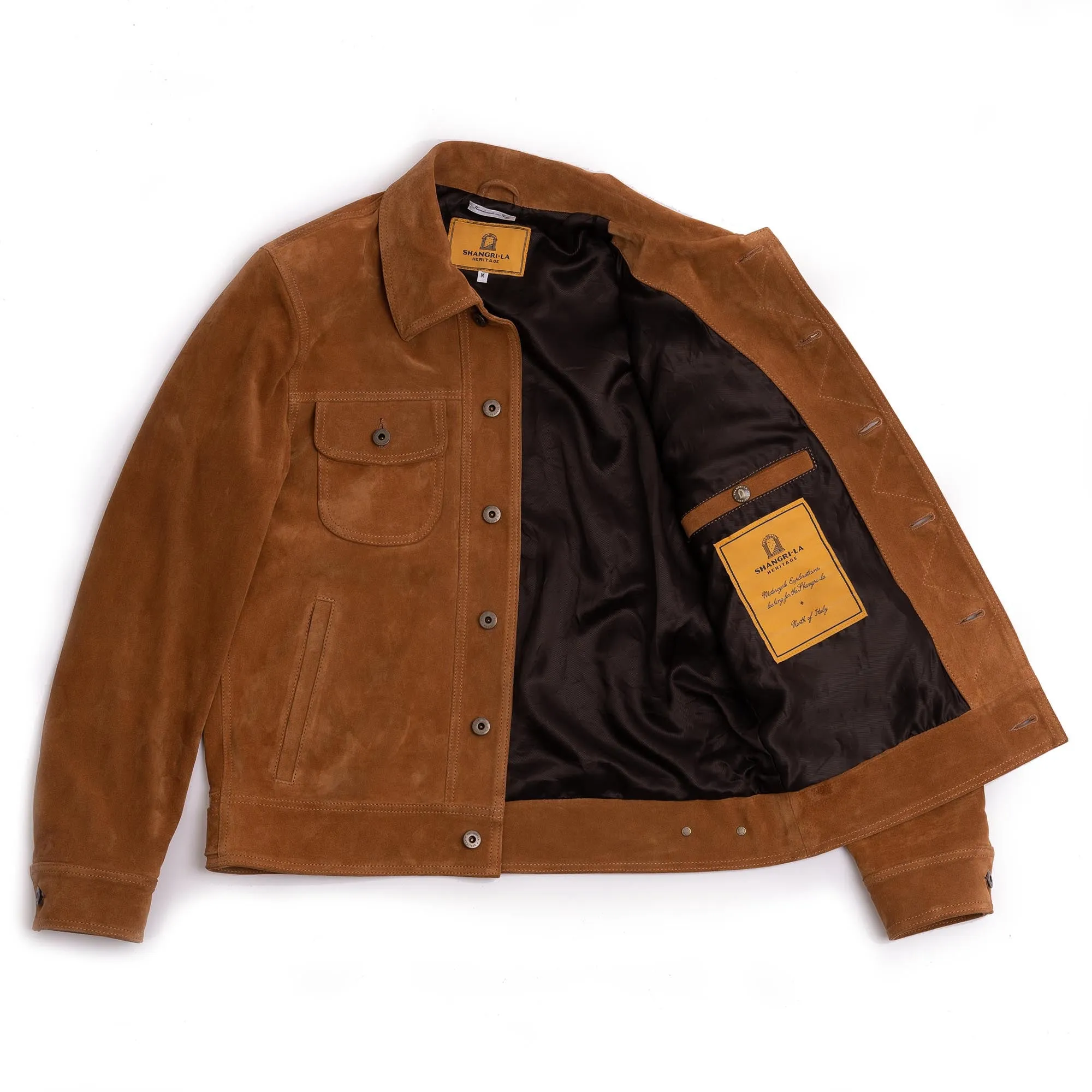 Terracotta Cognac Suede Jacket - Shangri-La Heritage