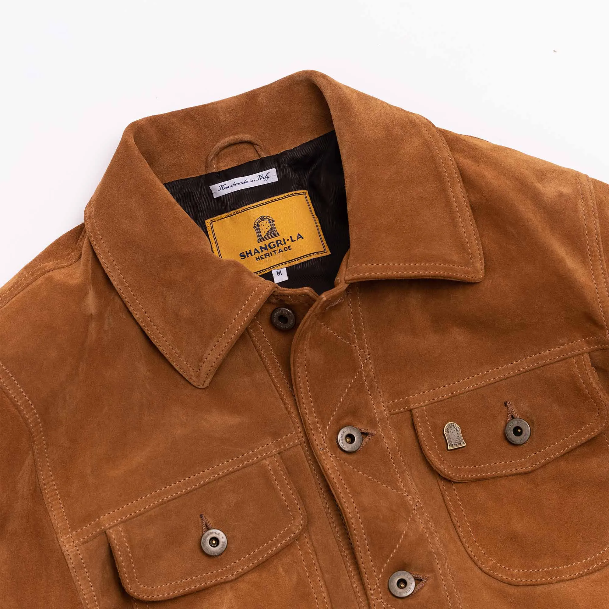 Terracotta Cognac Suede Jacket - Shangri-La Heritage